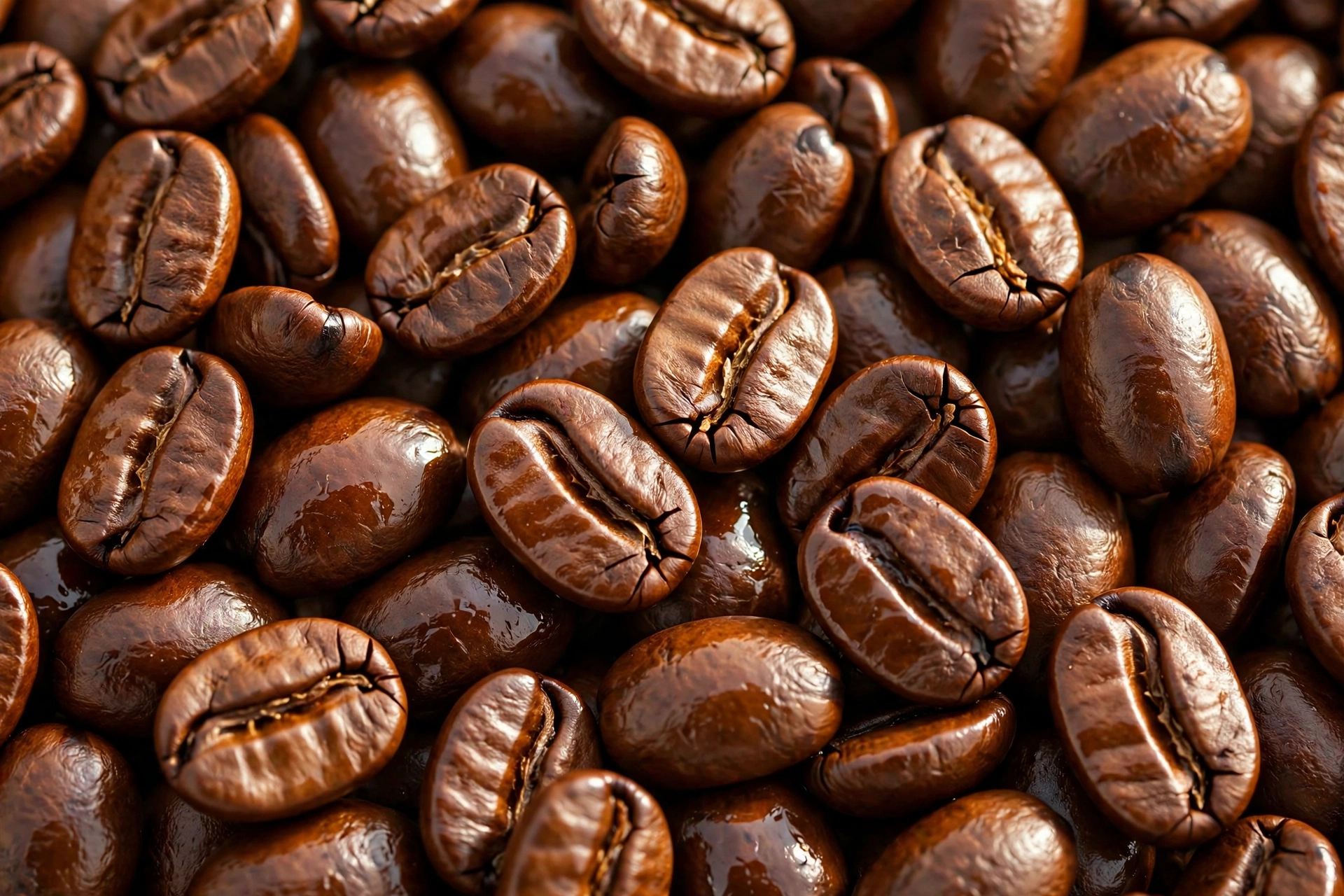 Freshly roasted coffee beans